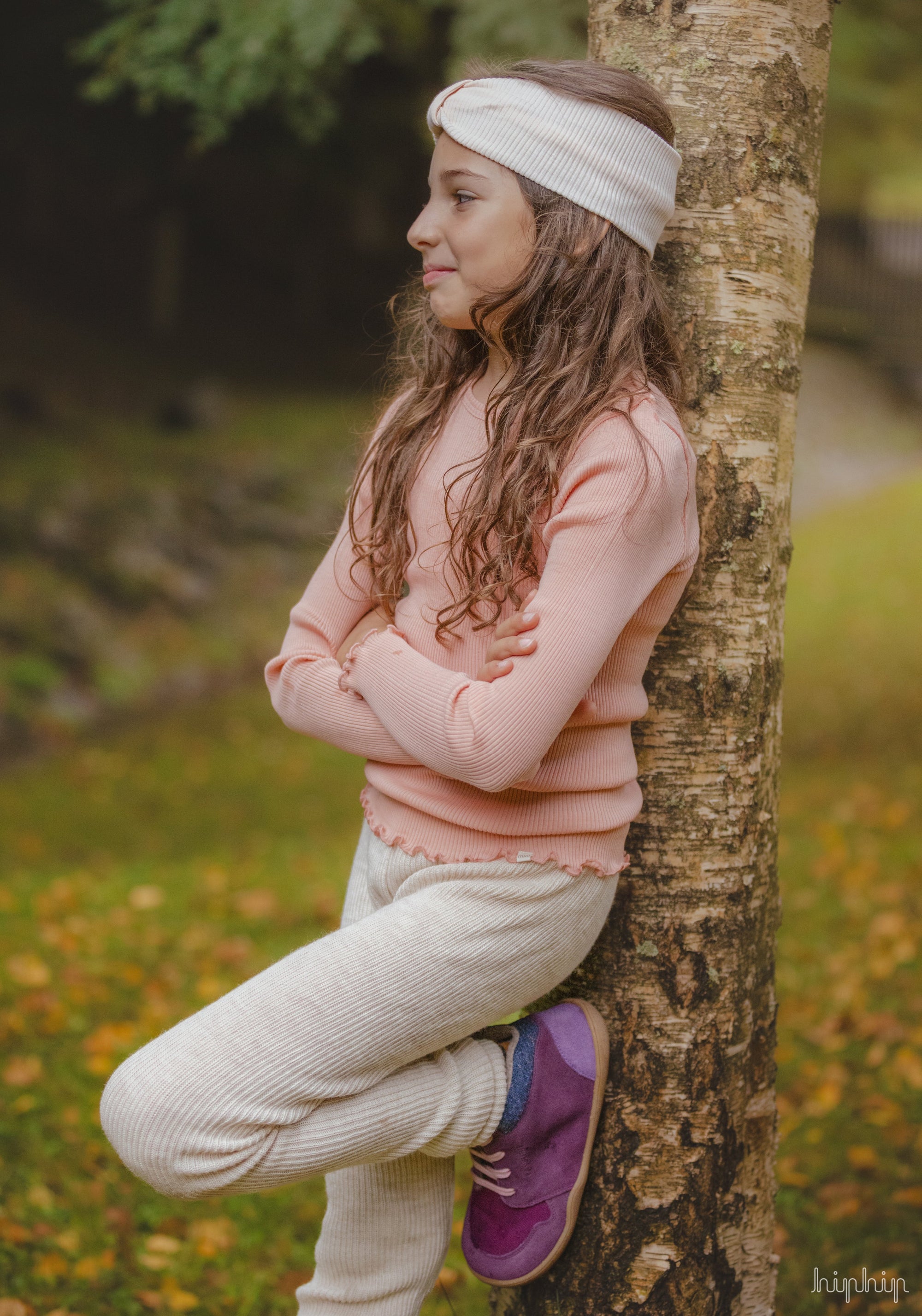 Headband seamless dublat din lână merinos - Alba Pale Blush Minimalisma HipHip.ro