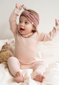 Headband seamless dublat din mătase - Bi Antique Rose