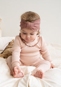 Headband seamless dublat din mătase - Bi Antique Rose
