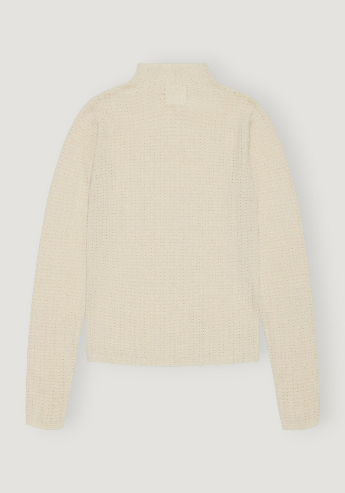 Helancă din lână merinos - Pointelle Fine knit Ecru