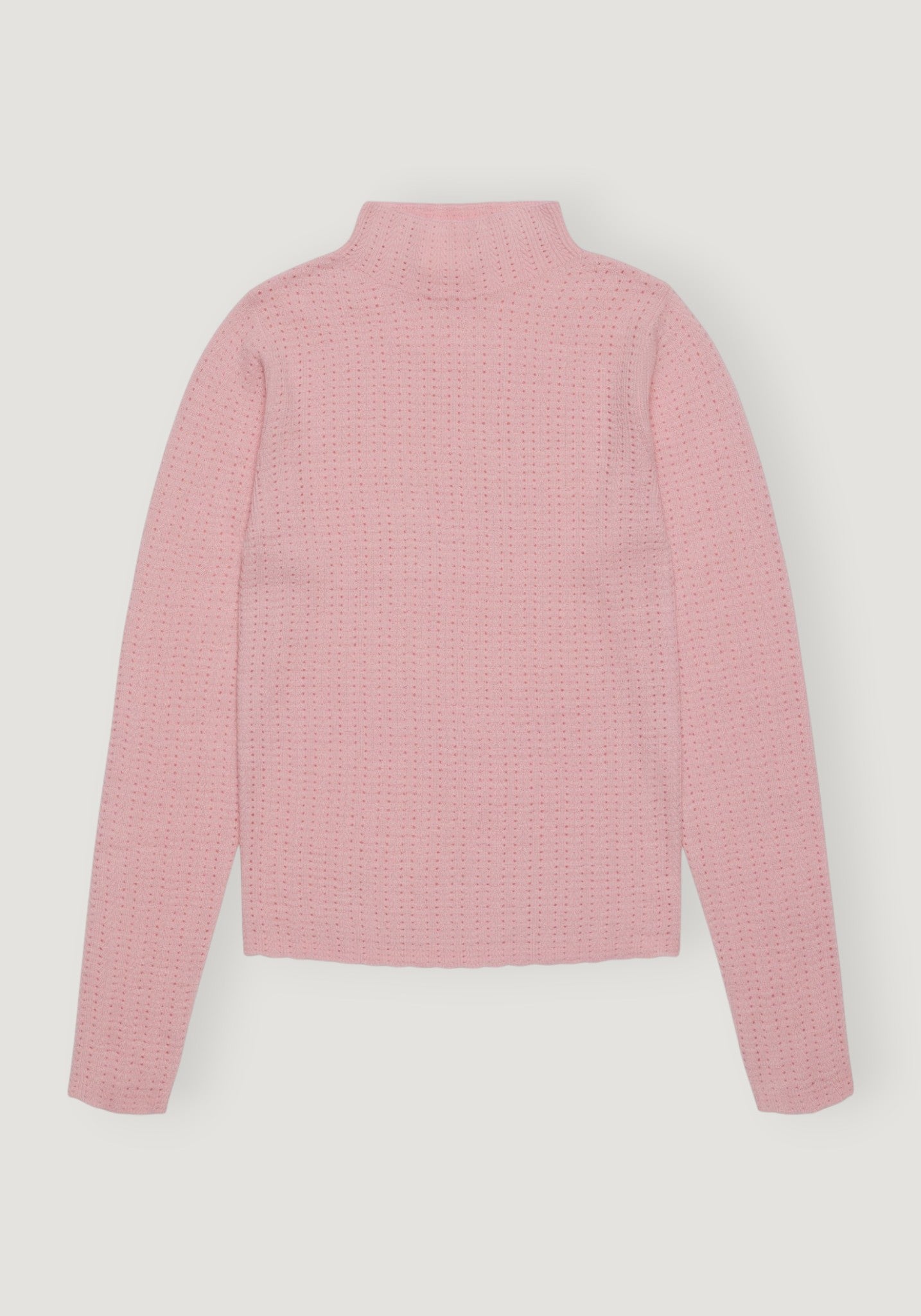 Helancă din lână merinos - Pointelle Fine knit Rose Quartz