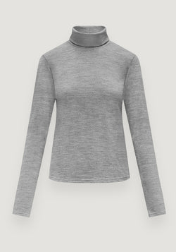 Helancă femei din lână merinos super fină - Polo Grey Default Title