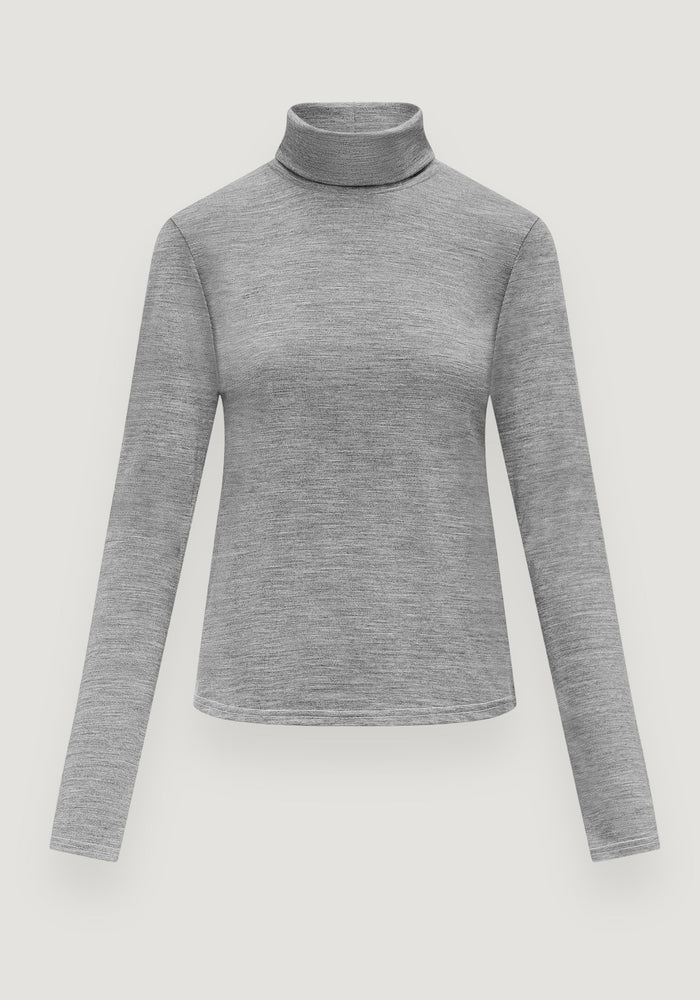 Helancă femei din lână merinos super fină - Polo Grey Default Title