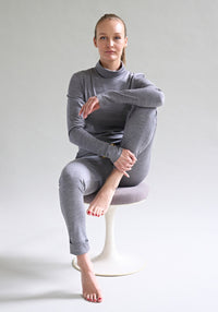 Helancă femei din lână merinos super fină - Polo Grey Default Title