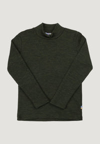 Helancă brushed din lână merinos - Rib Moss Green