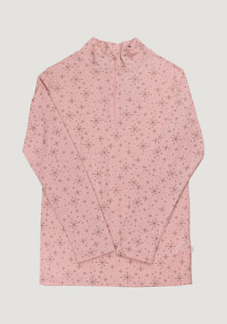 Helancă femei din lână merinos - Handdrawn Snowflake Rosa