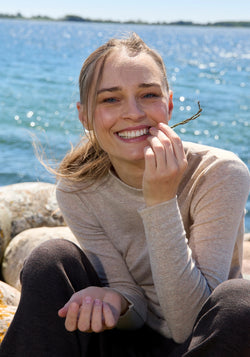 Helancă femei din lână merinos - Natur Melange