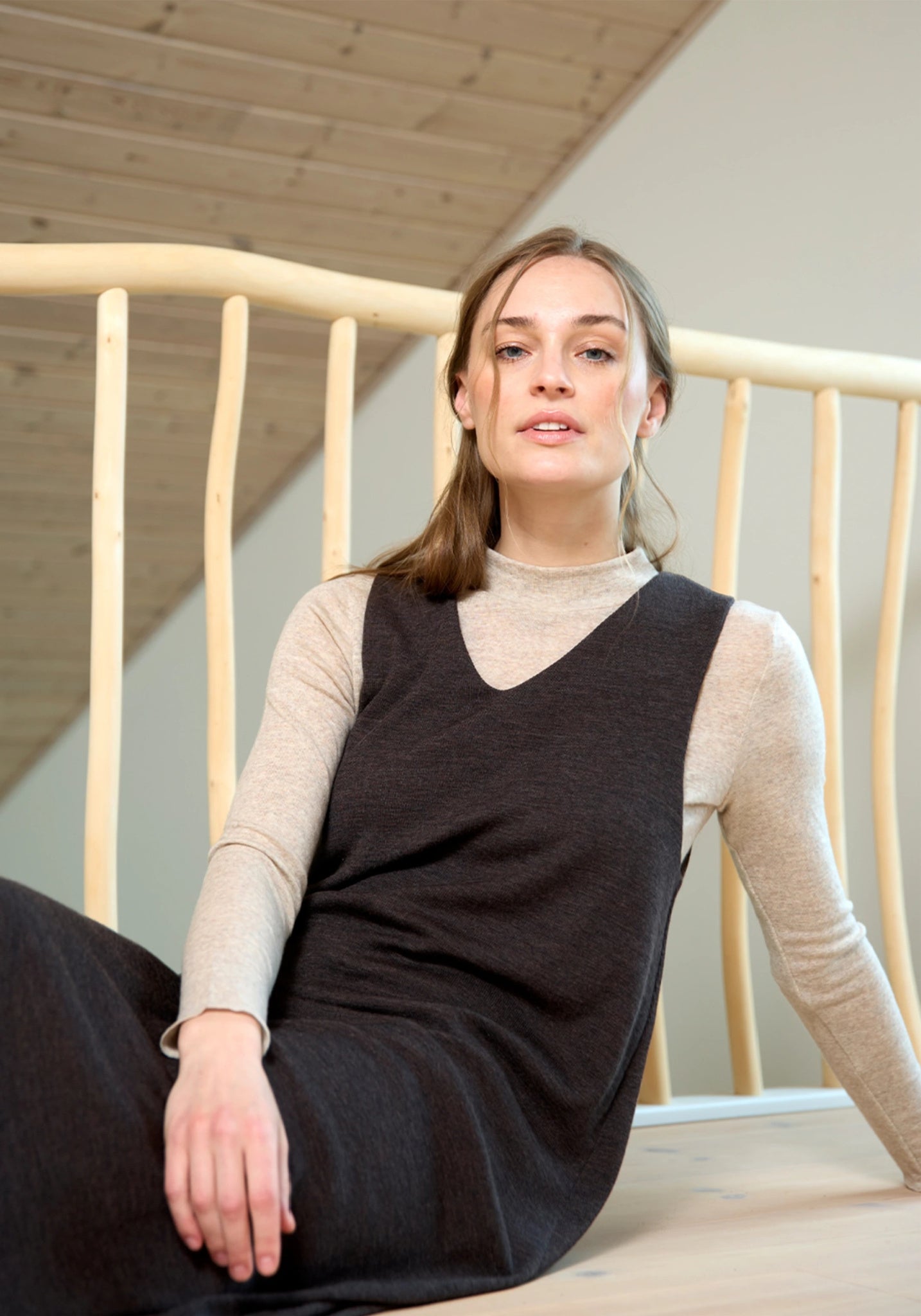 Helancă femei din lână merinos - Natur Melange