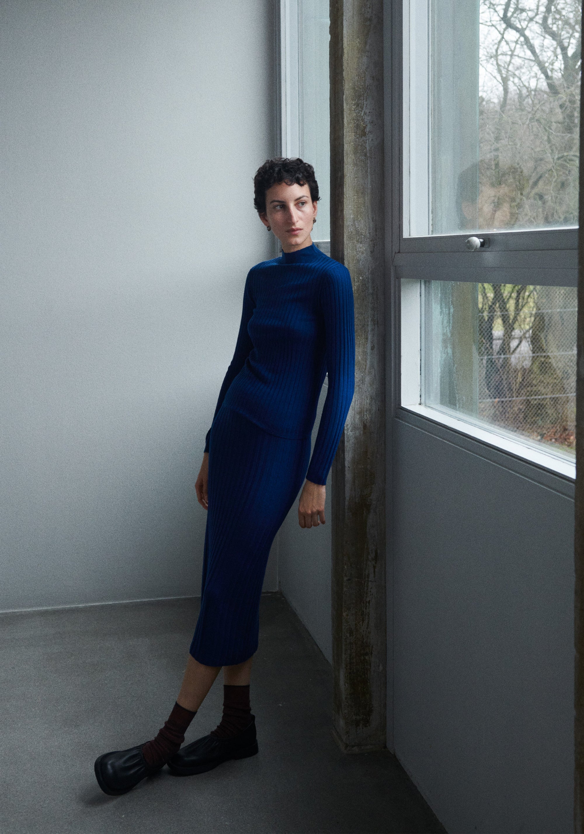 Helancă femei din lână merinos - Rib Extrafin Pond Blue FUB Woman HipHip.ro