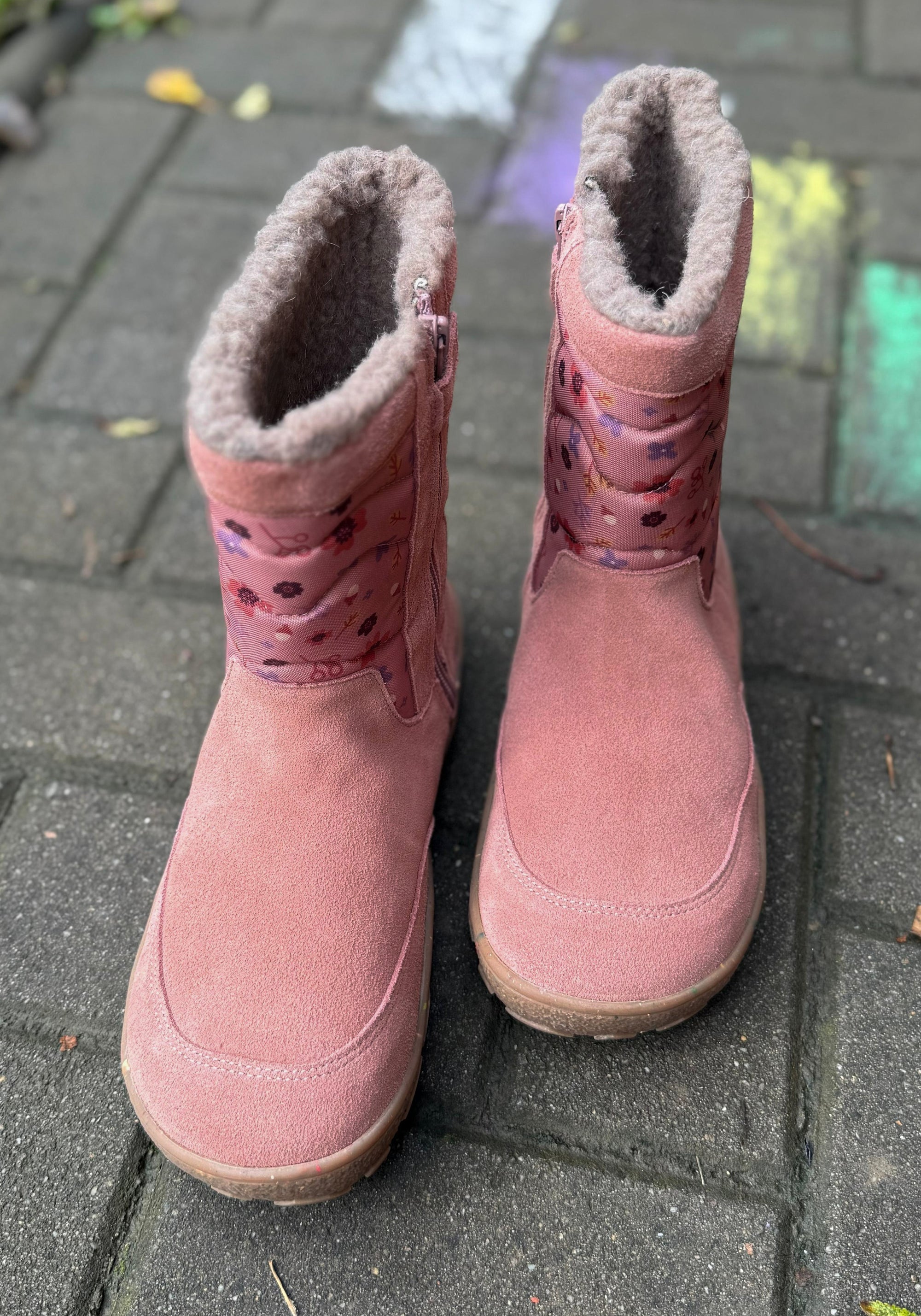 Cizme Barefoot impermeabile îmblănite - Alpaka Winter Rosa