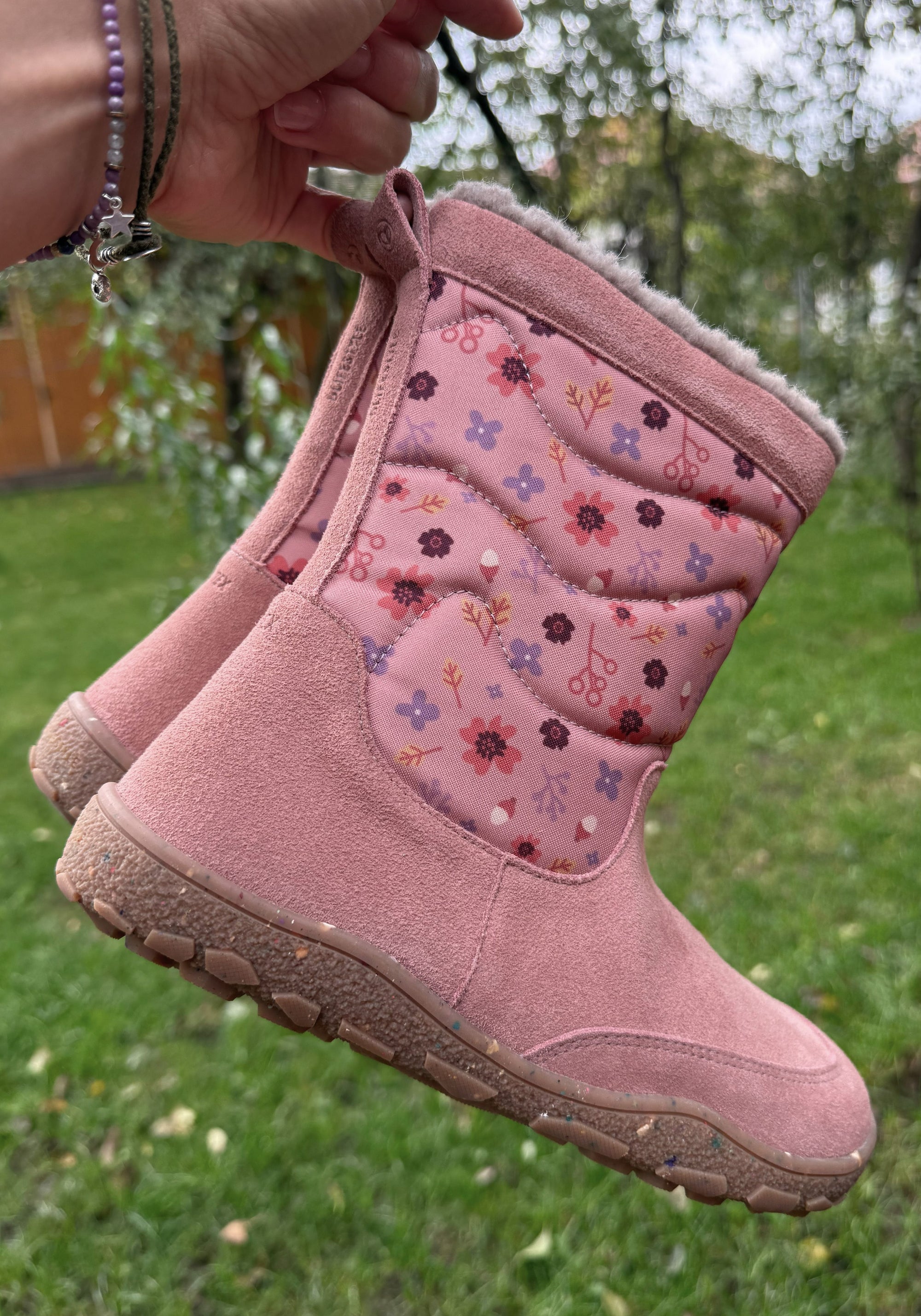 Cizme Barefoot impermeabile îmblănite - Alpaka Winter Rosa