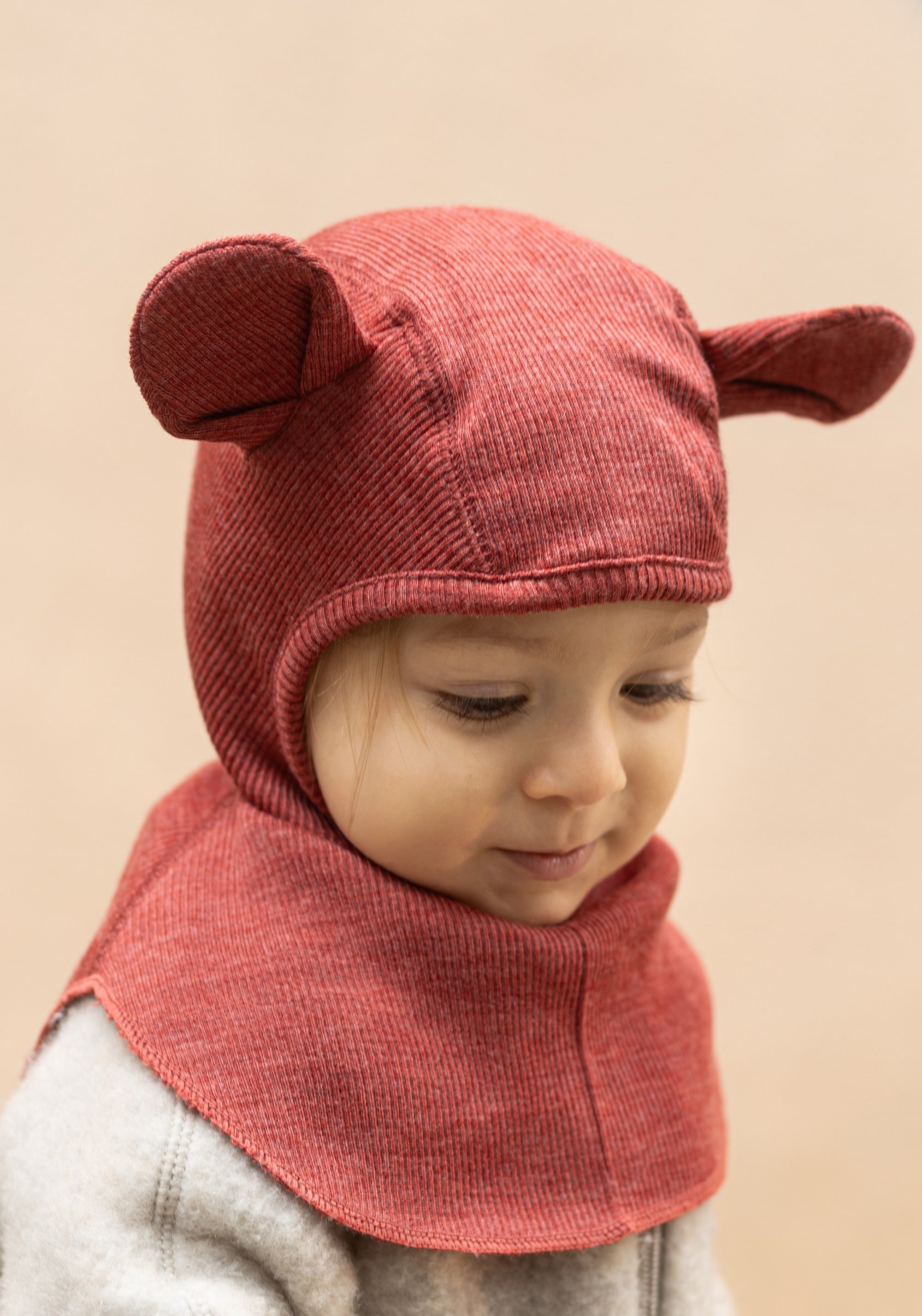 Cagulă lână merinos - Teddy Bear Red Canyon