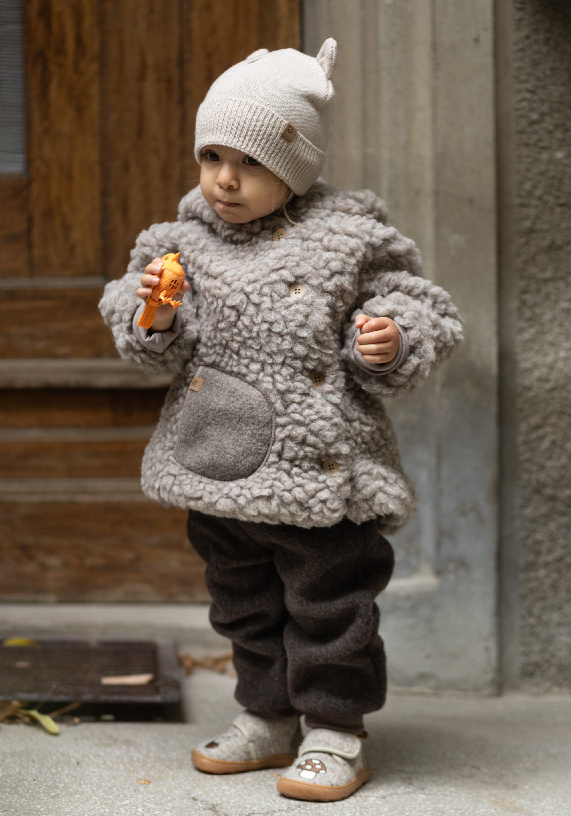 Jachetă plușată din lână - Cashmere