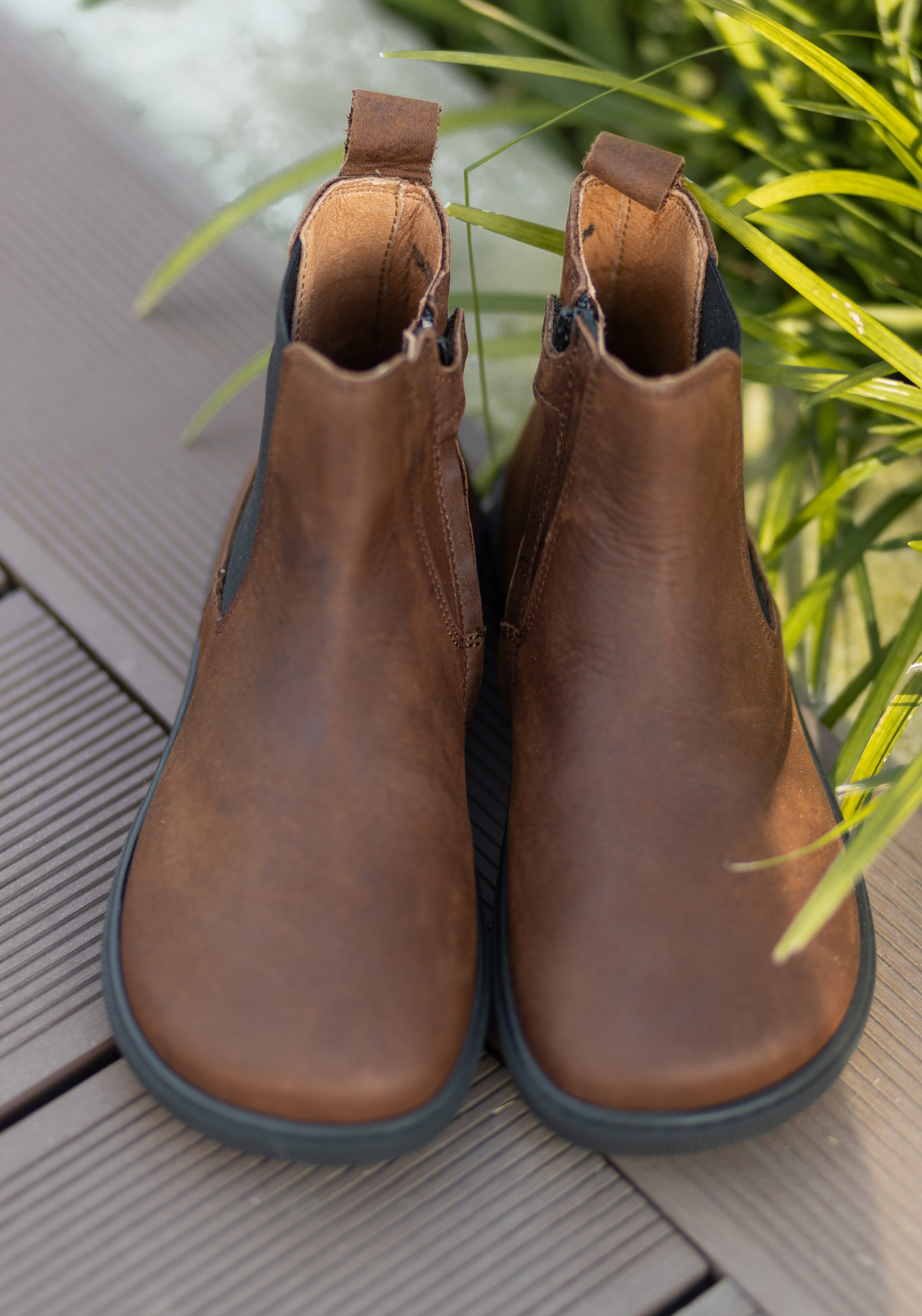 Ghete Barefoot femei din piele - Filas Chocolate