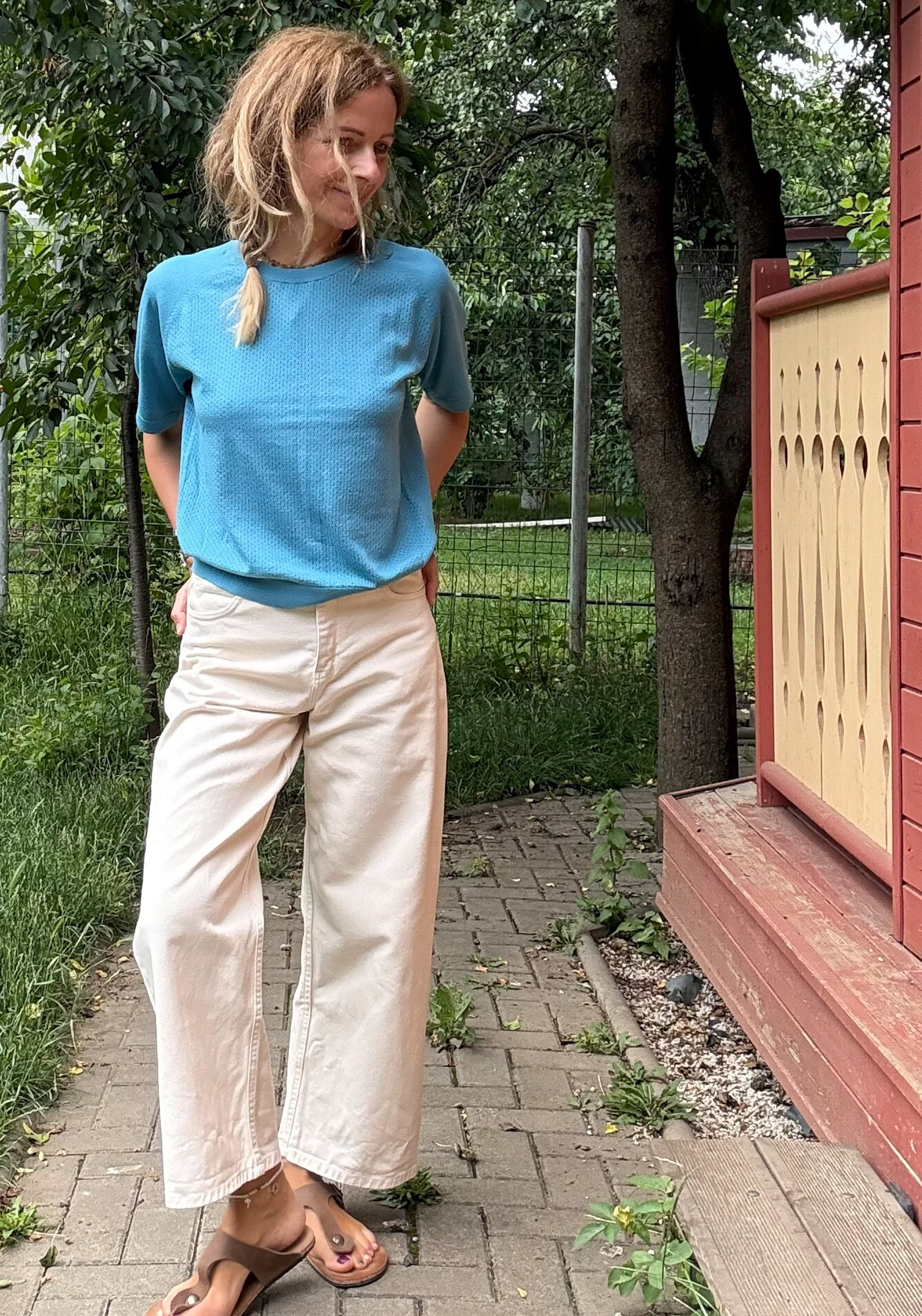 Pantaloni din denim - Bergenie Ankle Ecru
