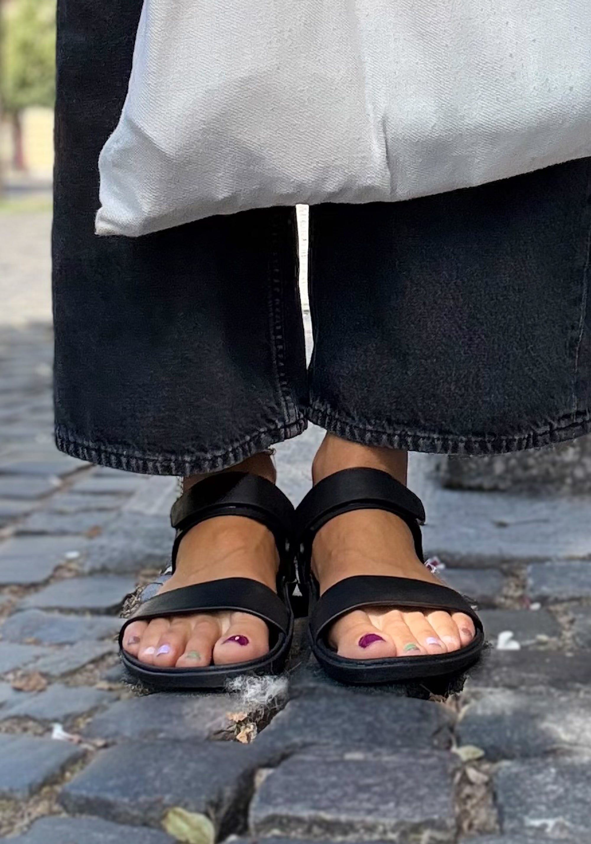 Sandale Barefoot din piele - Sensus Yin Women Obsidian