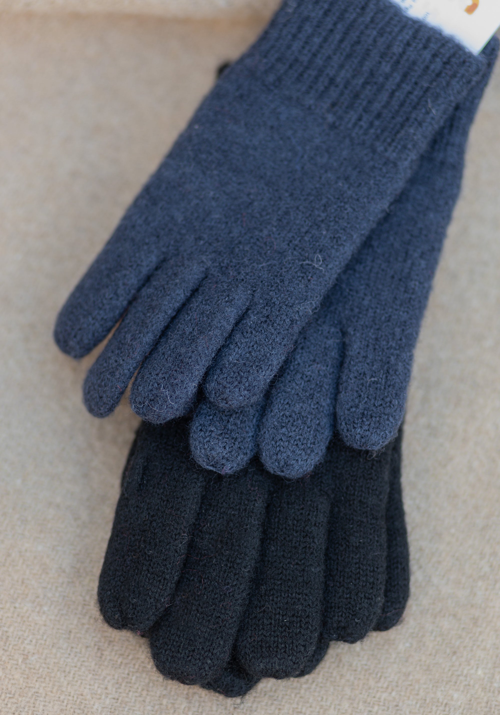 Mănuși femei din lână merinos fiartă- Black