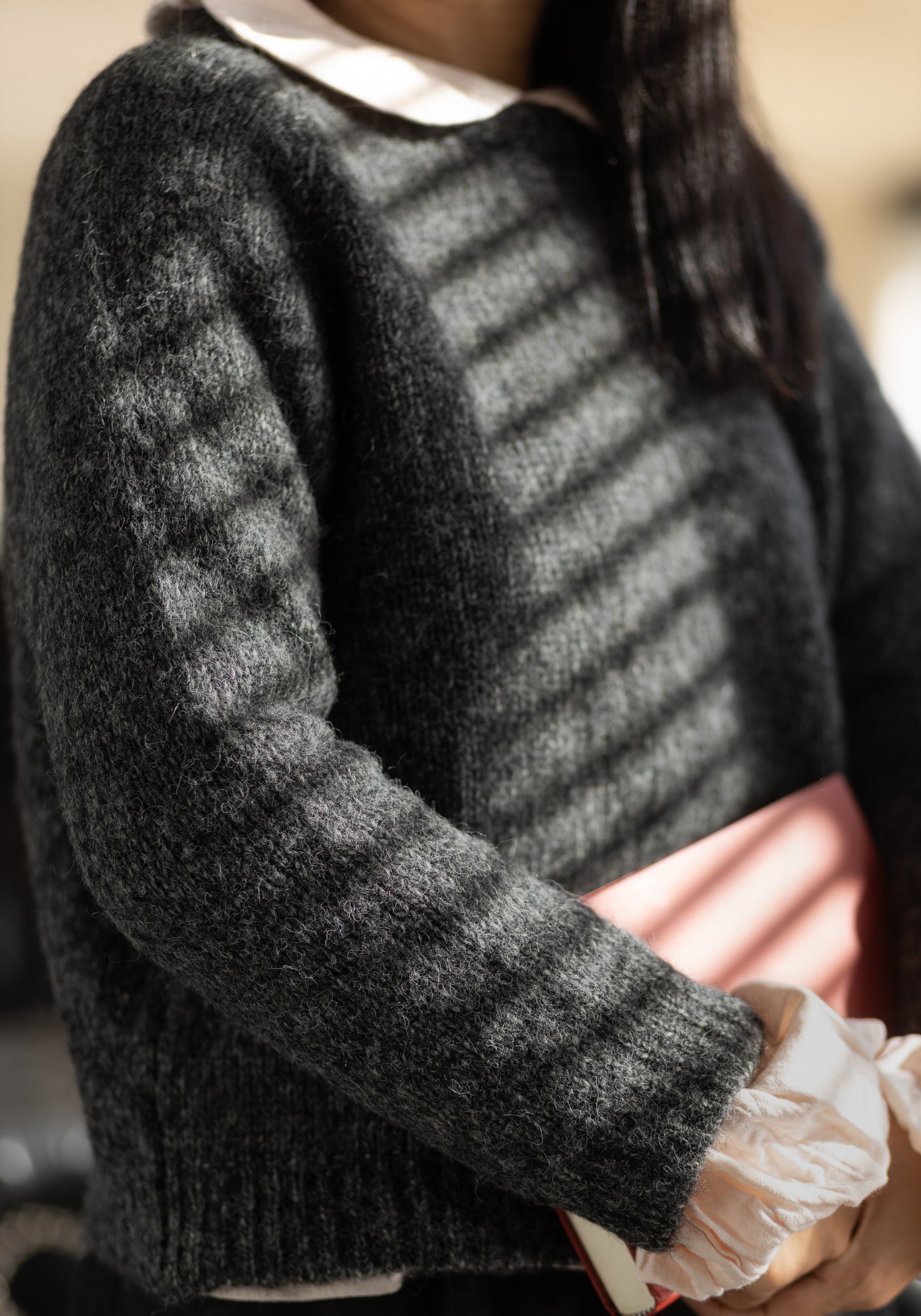 Pulover femei din alpaca și bumbac Pima - Danae Anthracite