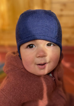 Cagulă lână merinos - Twilight Blue