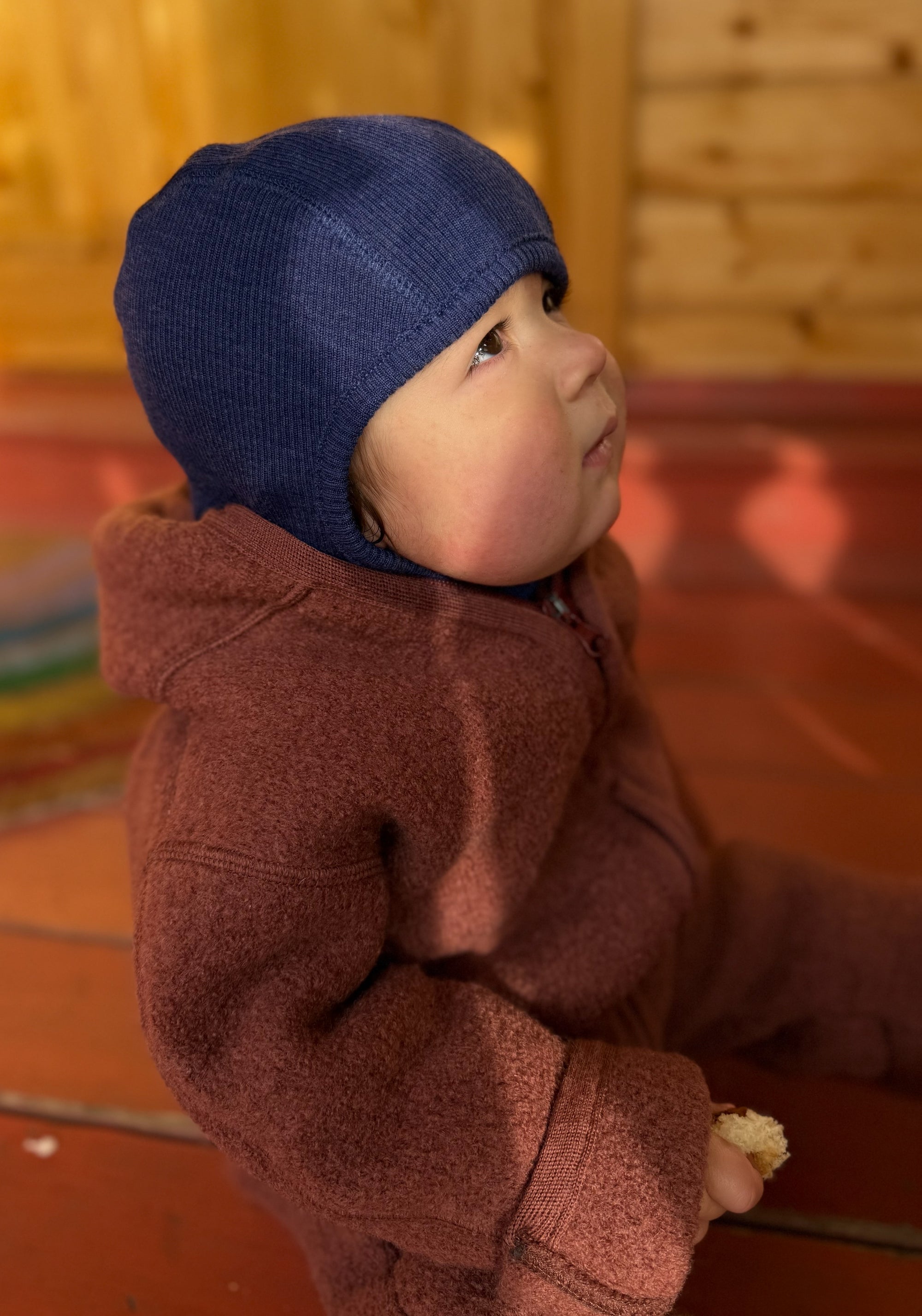 Salopetă din lână fiartă - Marone