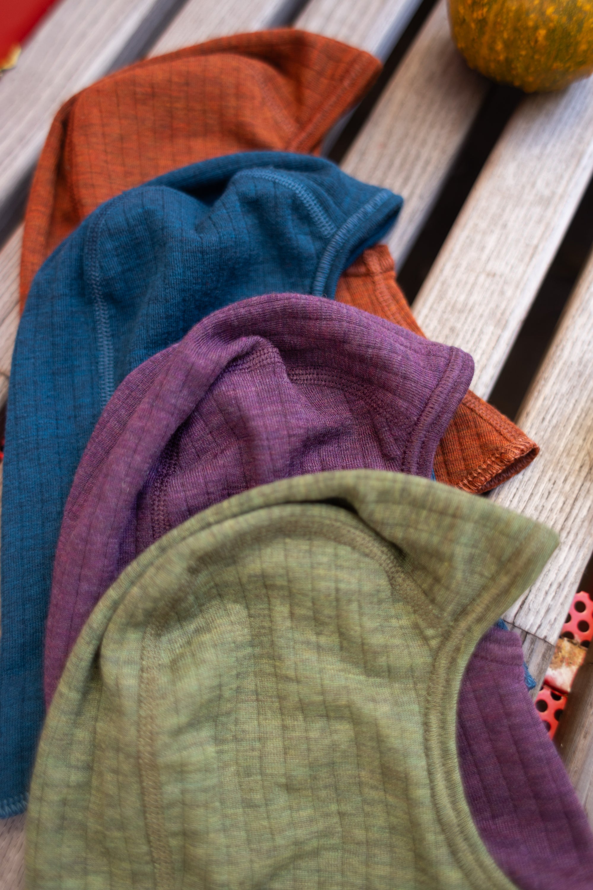 Cagulă dublată din lână merinos - Basic Dark Turquoise