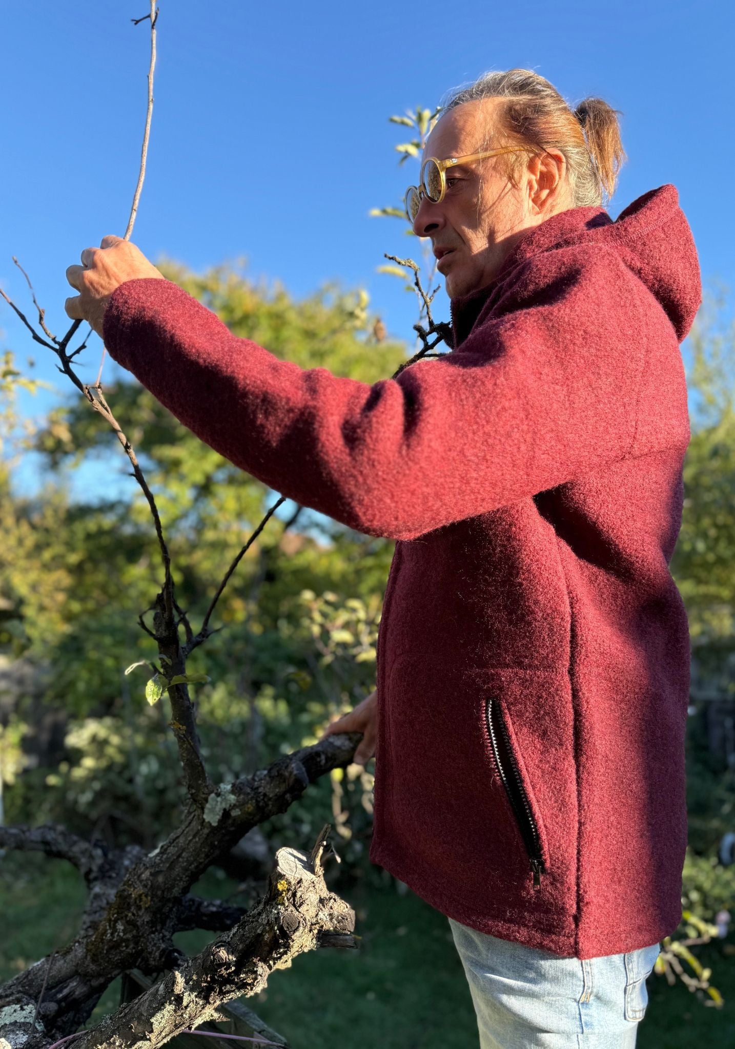 Jachetă bărbați W100 din lână merinos fiartă - Bob Vulcan Red