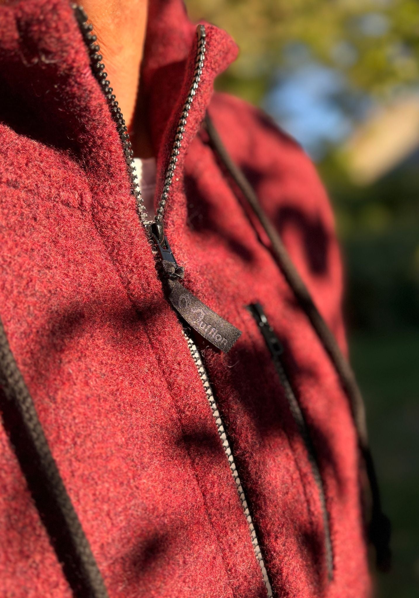 Jachetă bărbați W100 din lână merinos fiartă - Bob Vulcan Red