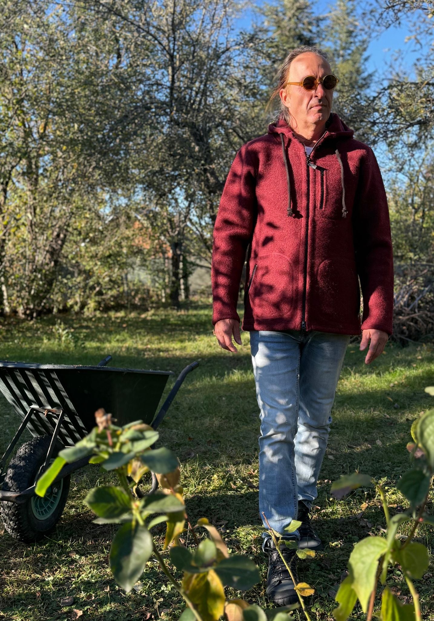 Jachetă bărbați W100 din lână merinos fiartă - Bob Vulcan Red