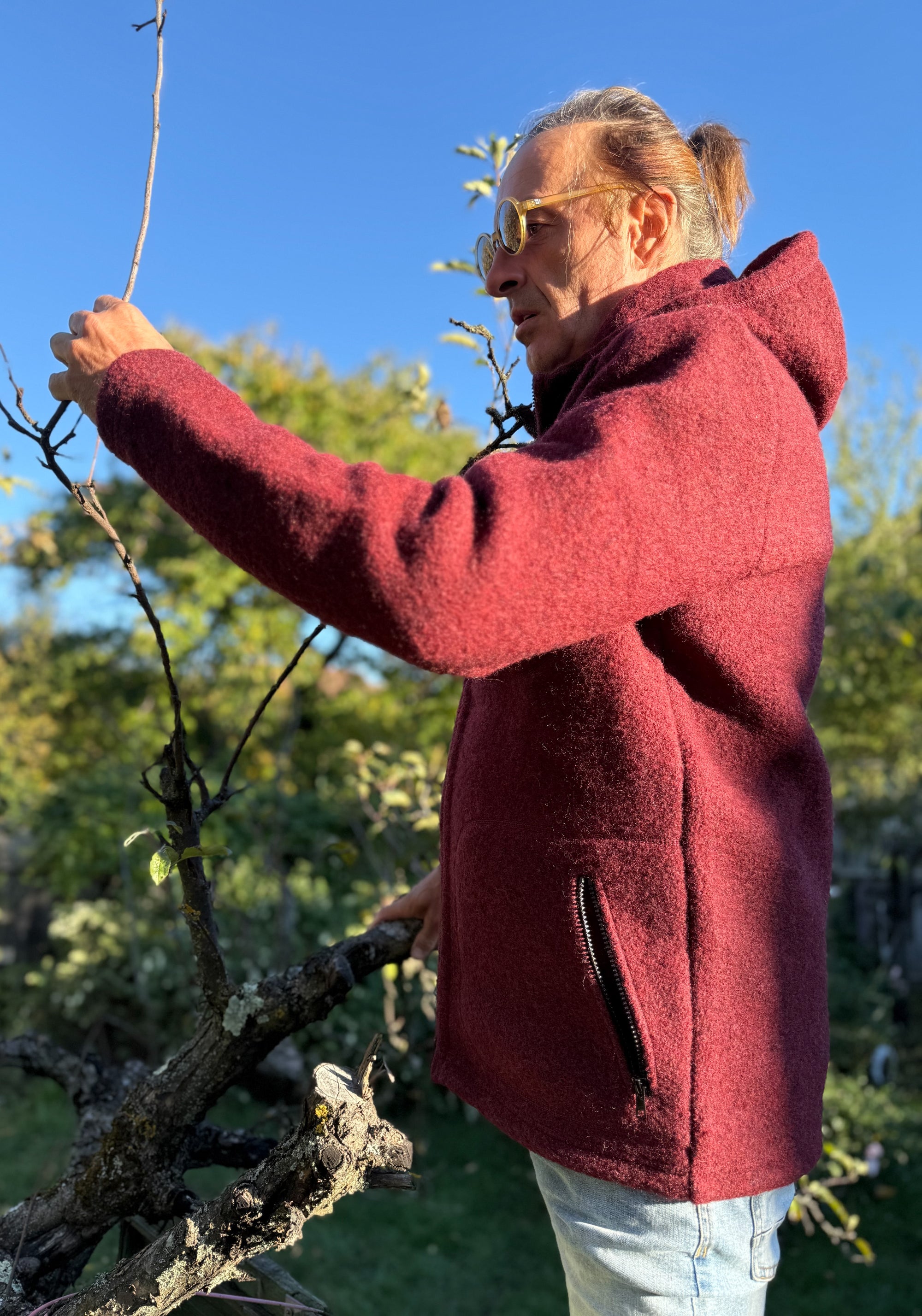 Jachetă bărbați W300 din lână fiartă - Halva Rosso