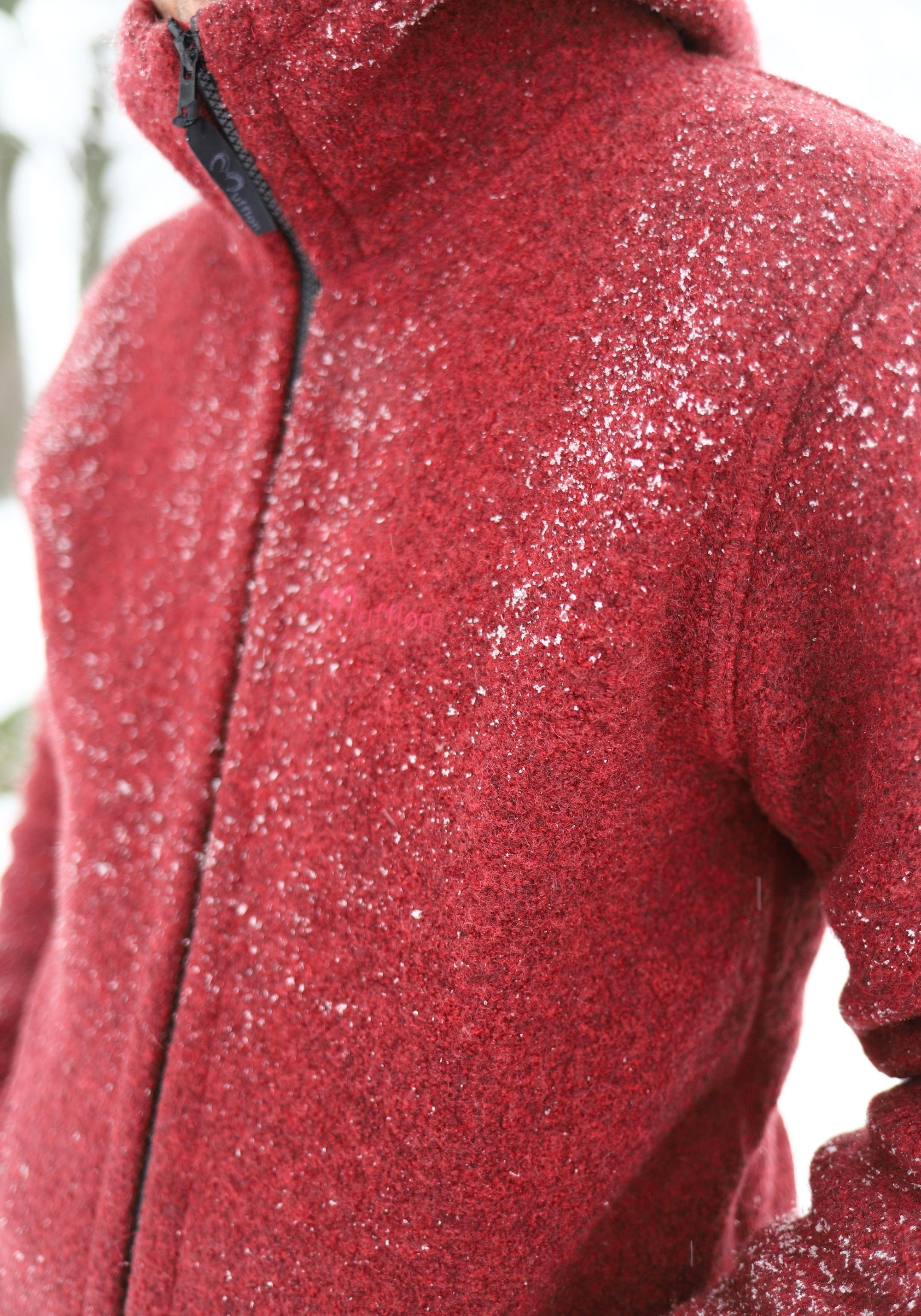 Jachetă bărbați W300 din lână fiartă - Halva Rosso