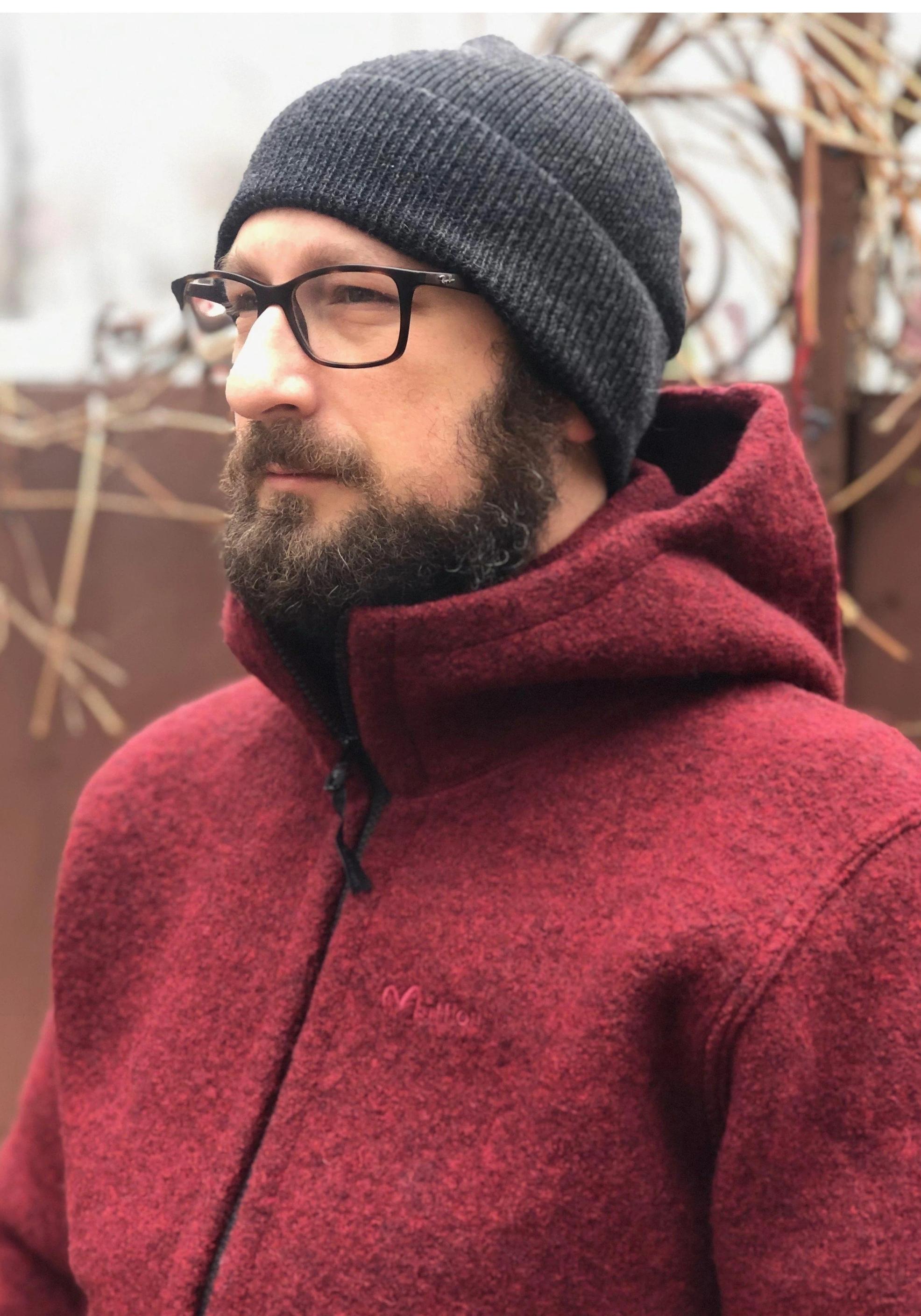 Jachetă bărbați W300 din lână fiartă - Halva Rosso