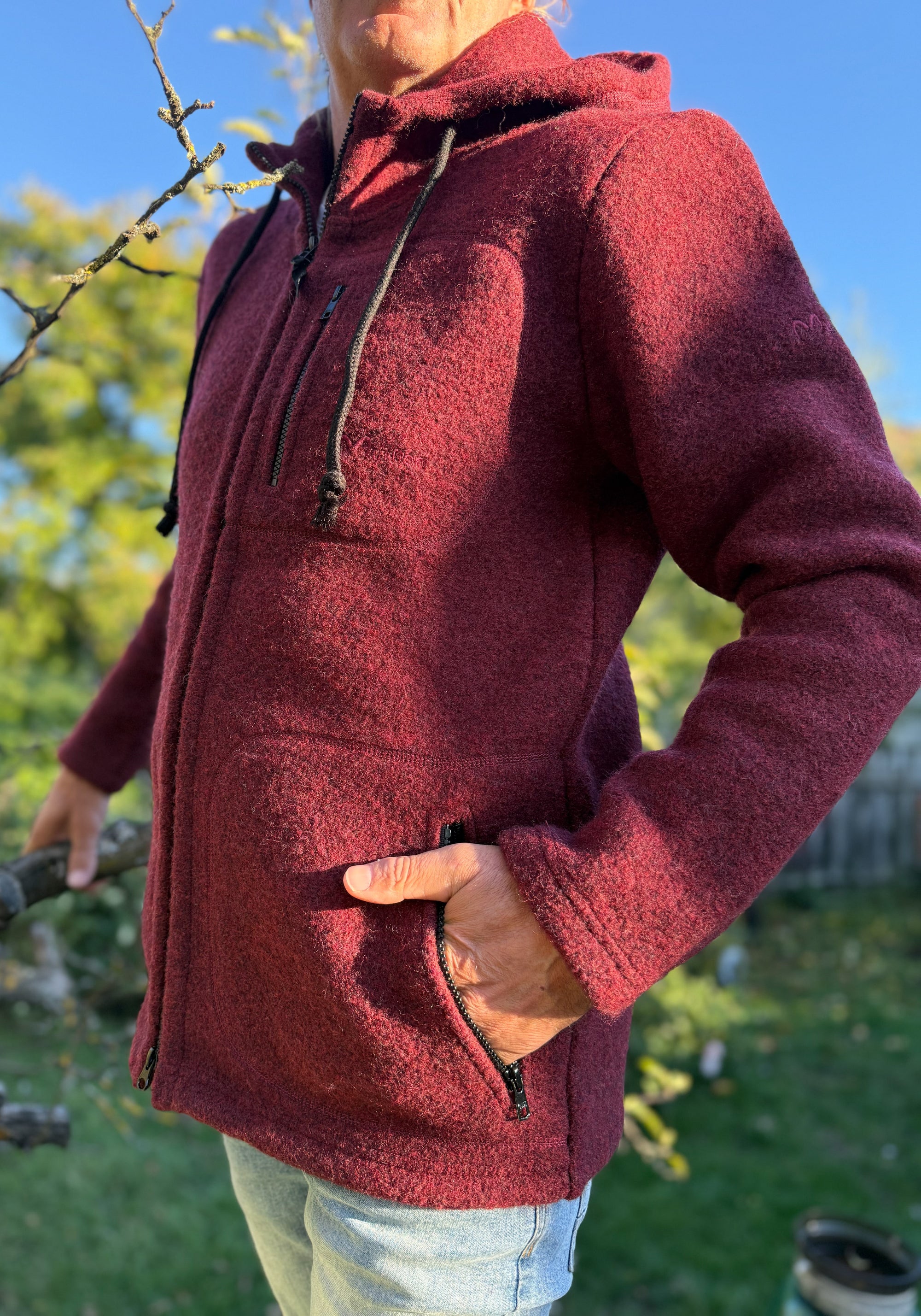 Jachetă bărbați W300 din lână fiartă - Halva Rosso