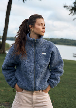 Jachetă bomber oversize fleece din lână merinos - Teddy Baltic