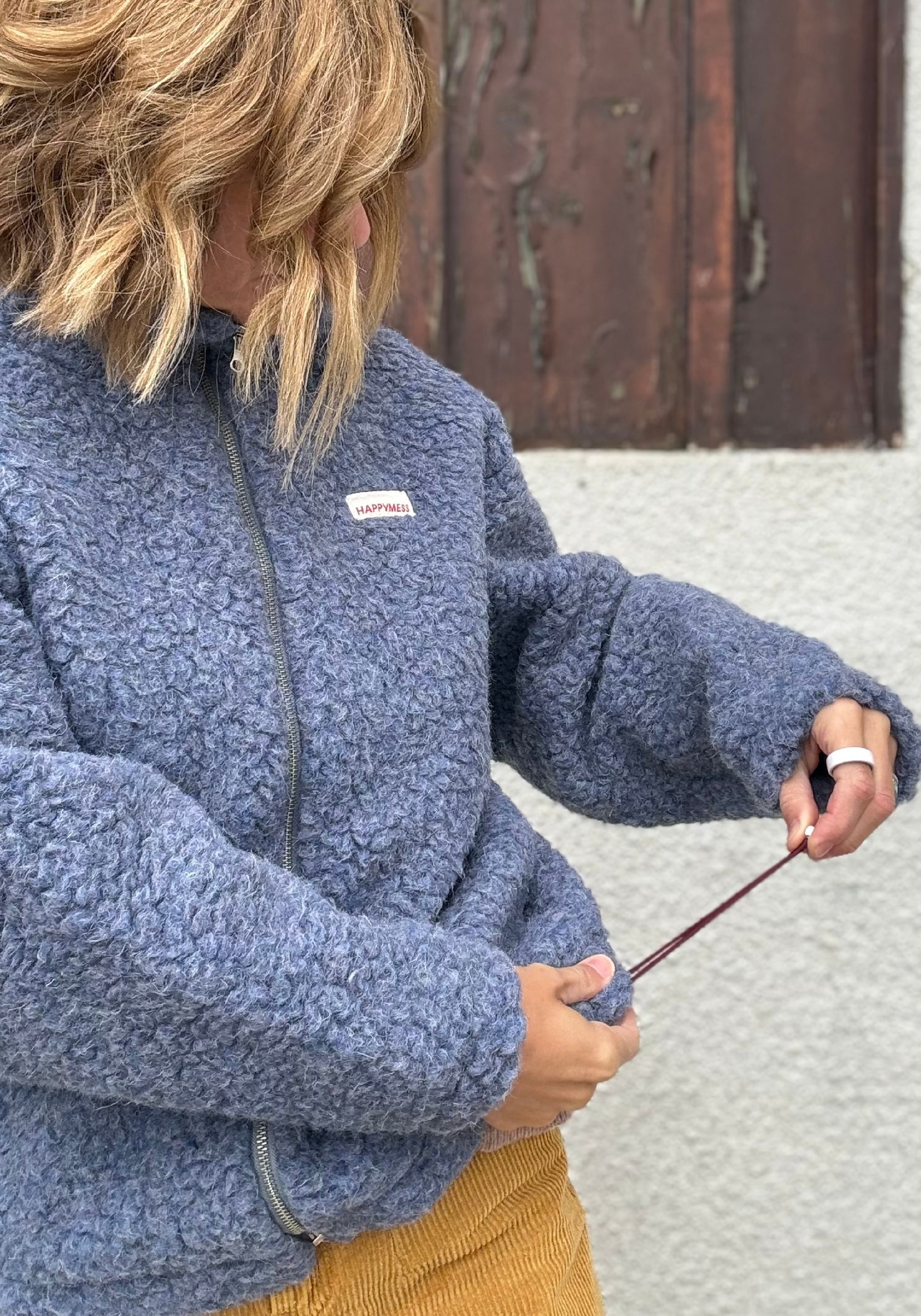 Jachetă bomber oversize fleece din lână merinos - Teddy Baltic