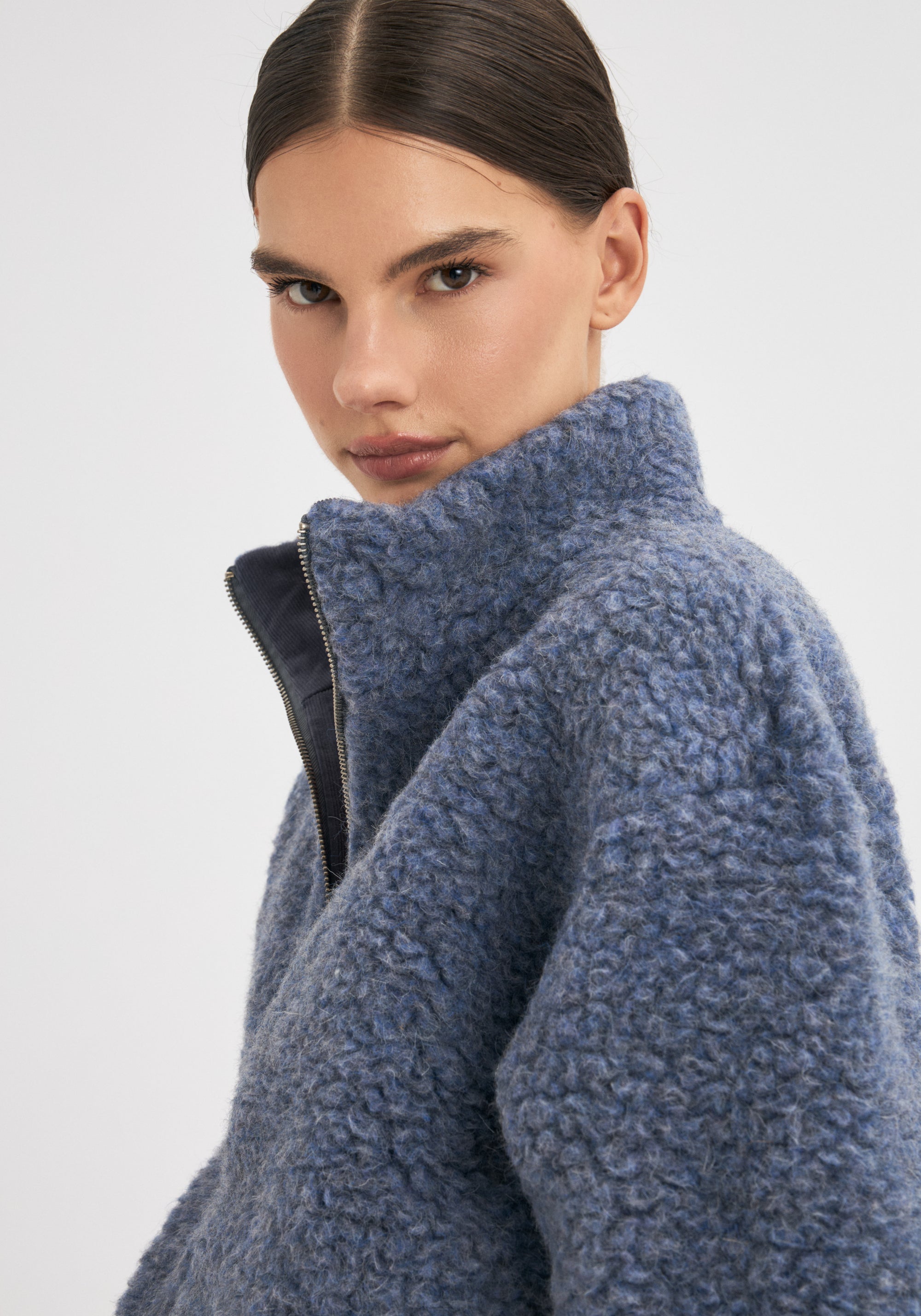 Jachetă bomber oversize fleece din lână merinos - Teddy Baltic
