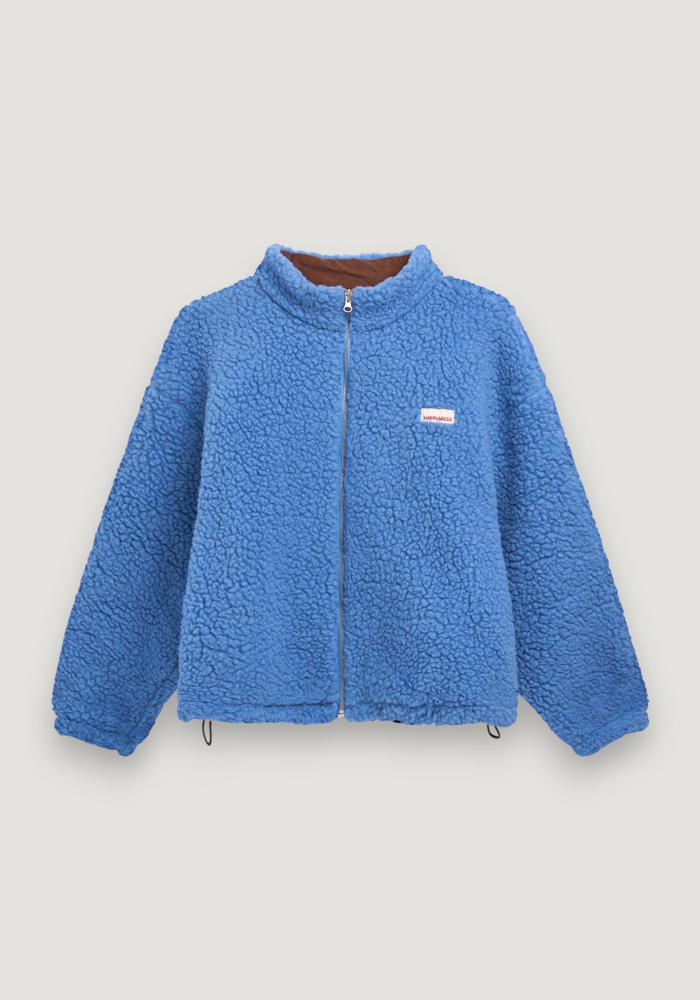Jachetă bomber oversize fleece din lână merinos - Teddy Ice Blue
