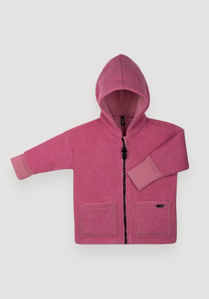 Jachetă din lână fiartă - Dusty Pink 86/92