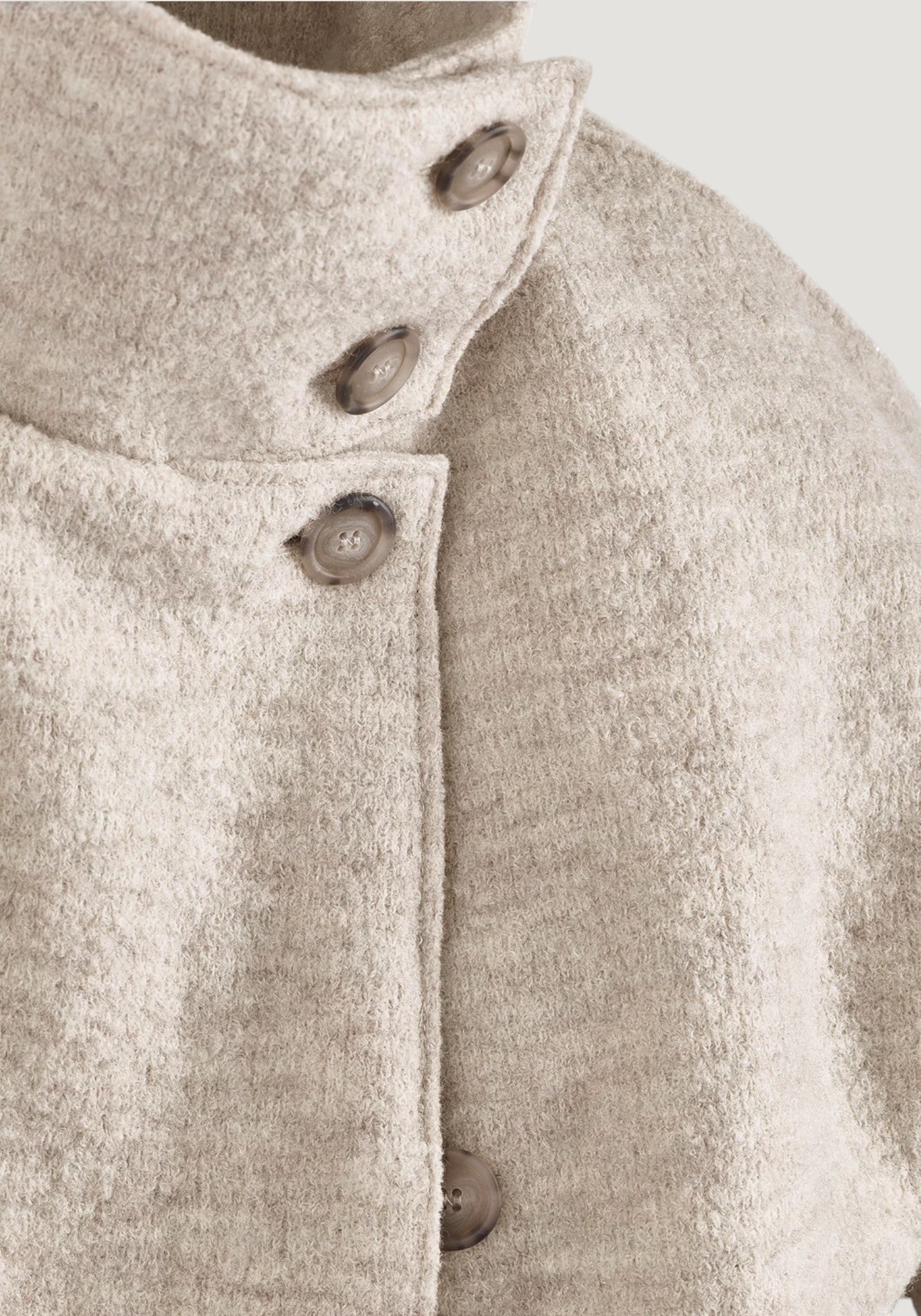 Jachetă femei din lână fiartă - Natur