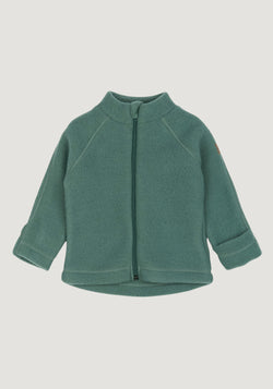 Jachetă fleece cu mănuși din lână merinos - Balsam Green