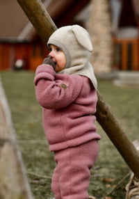 Jachetă fleece cu mănuși din lână merinos - Burlwood Mikk-line HipHip.ro