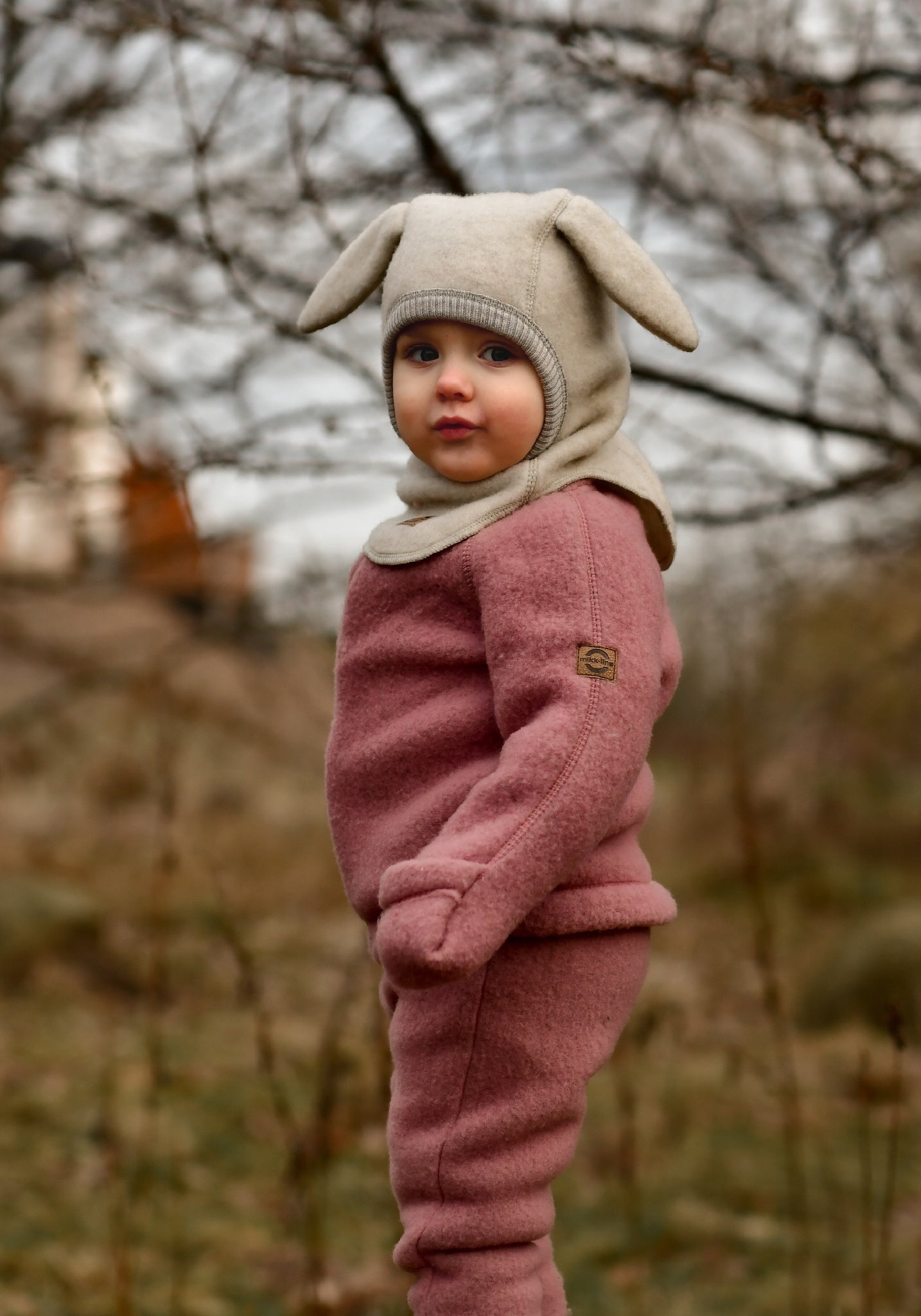 Jachetă fleece cu mănuși din lână merinos - Burlwood Mikk-line HipHip.ro