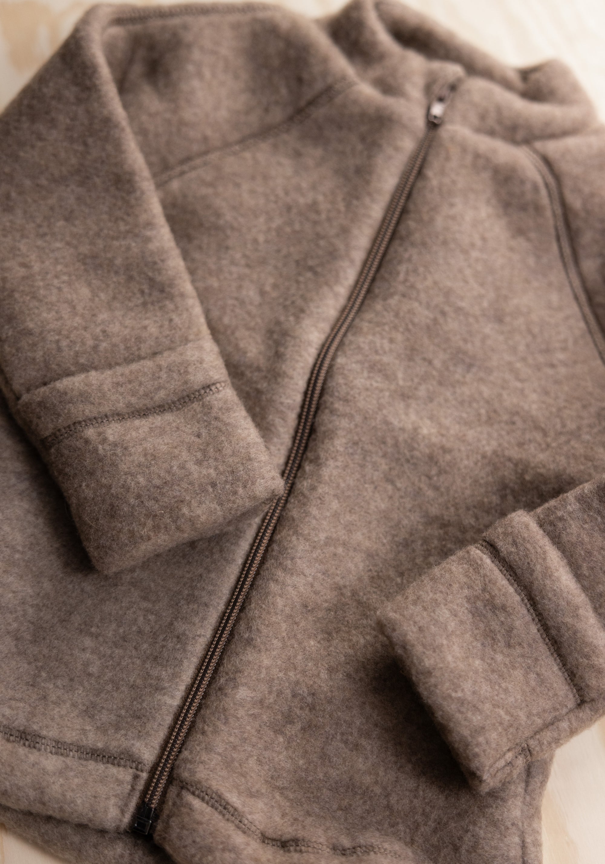 Jachetă fleece cu mănuși din lână merinos - Melange Denver