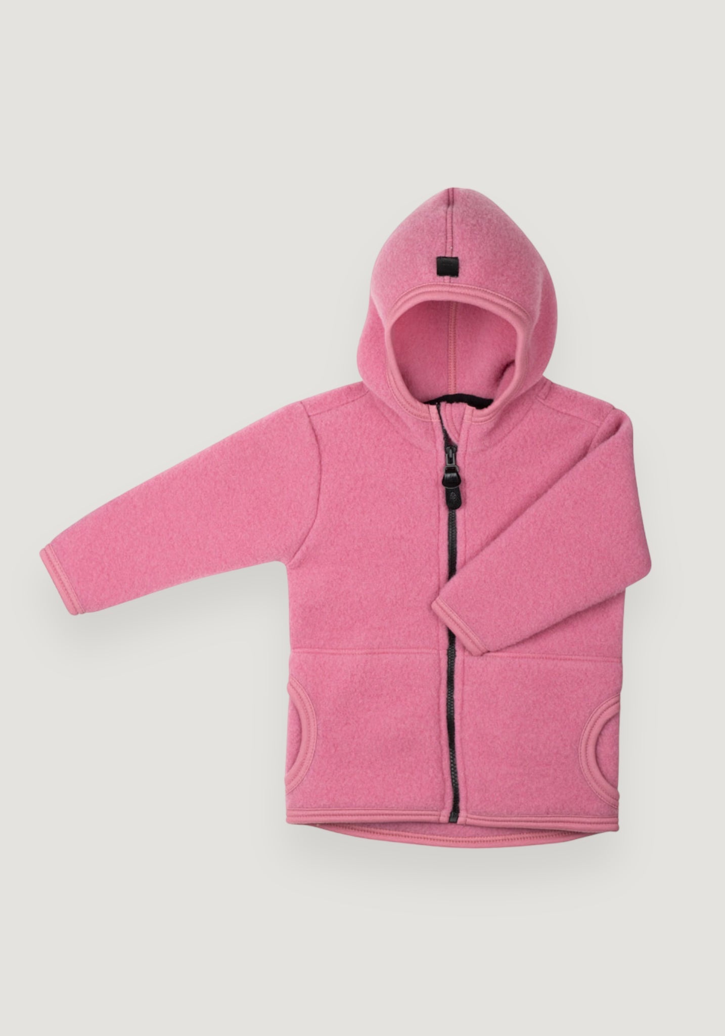 Jachetă fleece din lână merinos - Dusty Pink 86/92