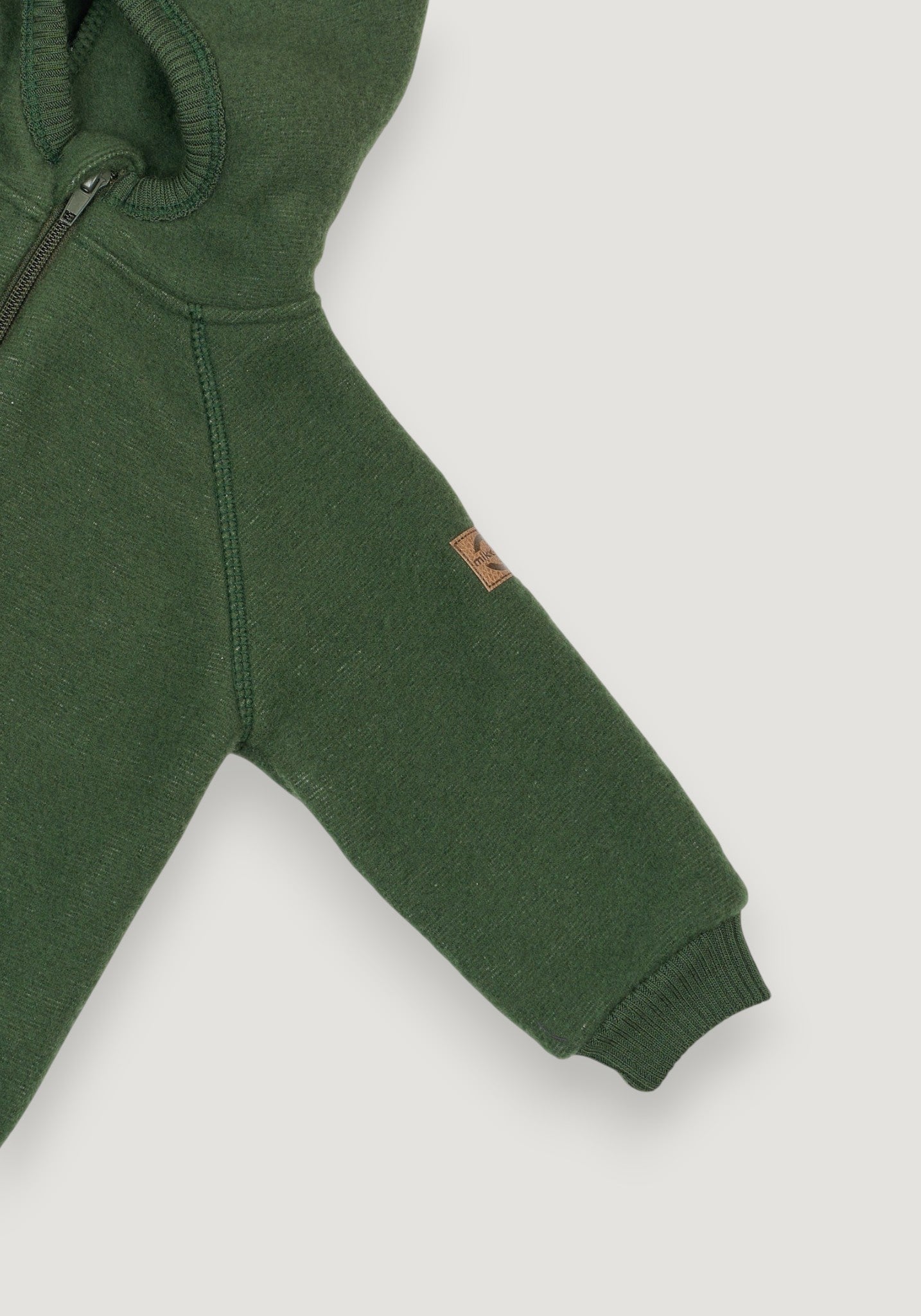 Jachetă fleece din lână merinos - Kombu Green