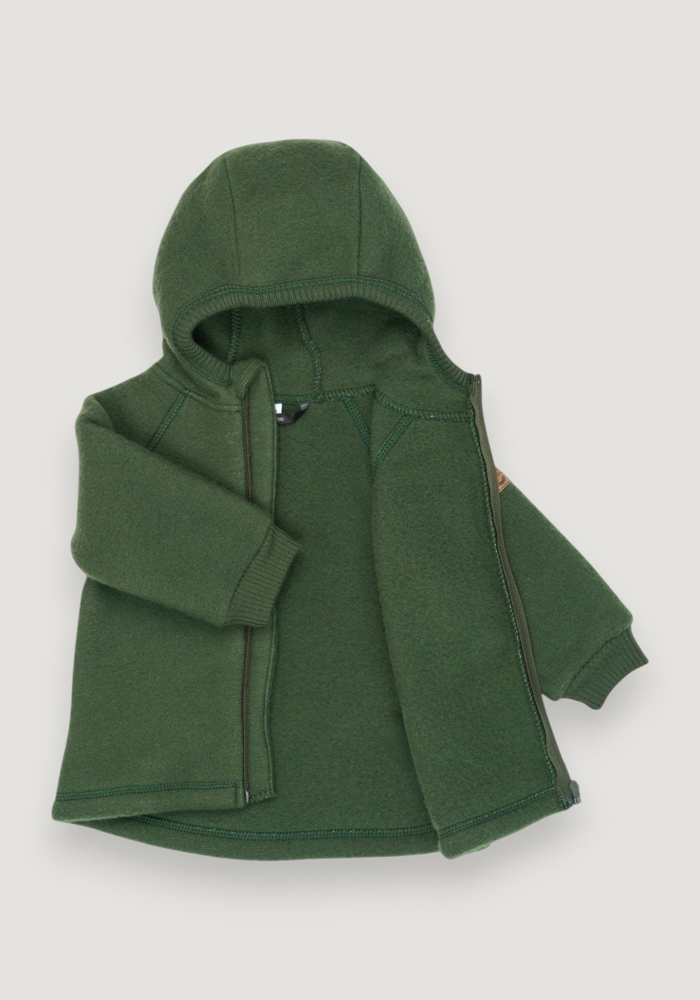Jachetă fleece din lână merinos - Kombu Green