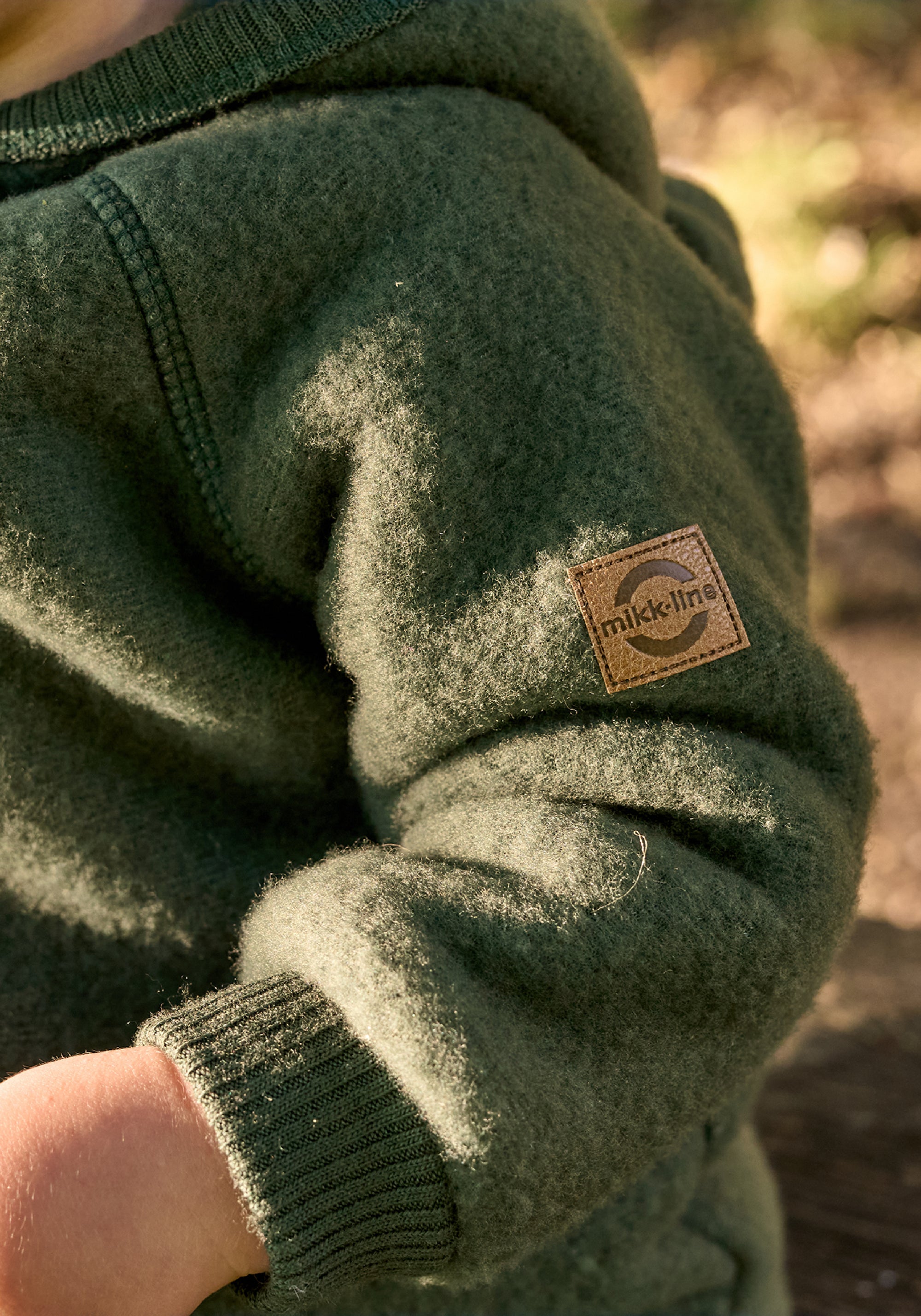 Jachetă fleece din lână merinos - Kombu Green