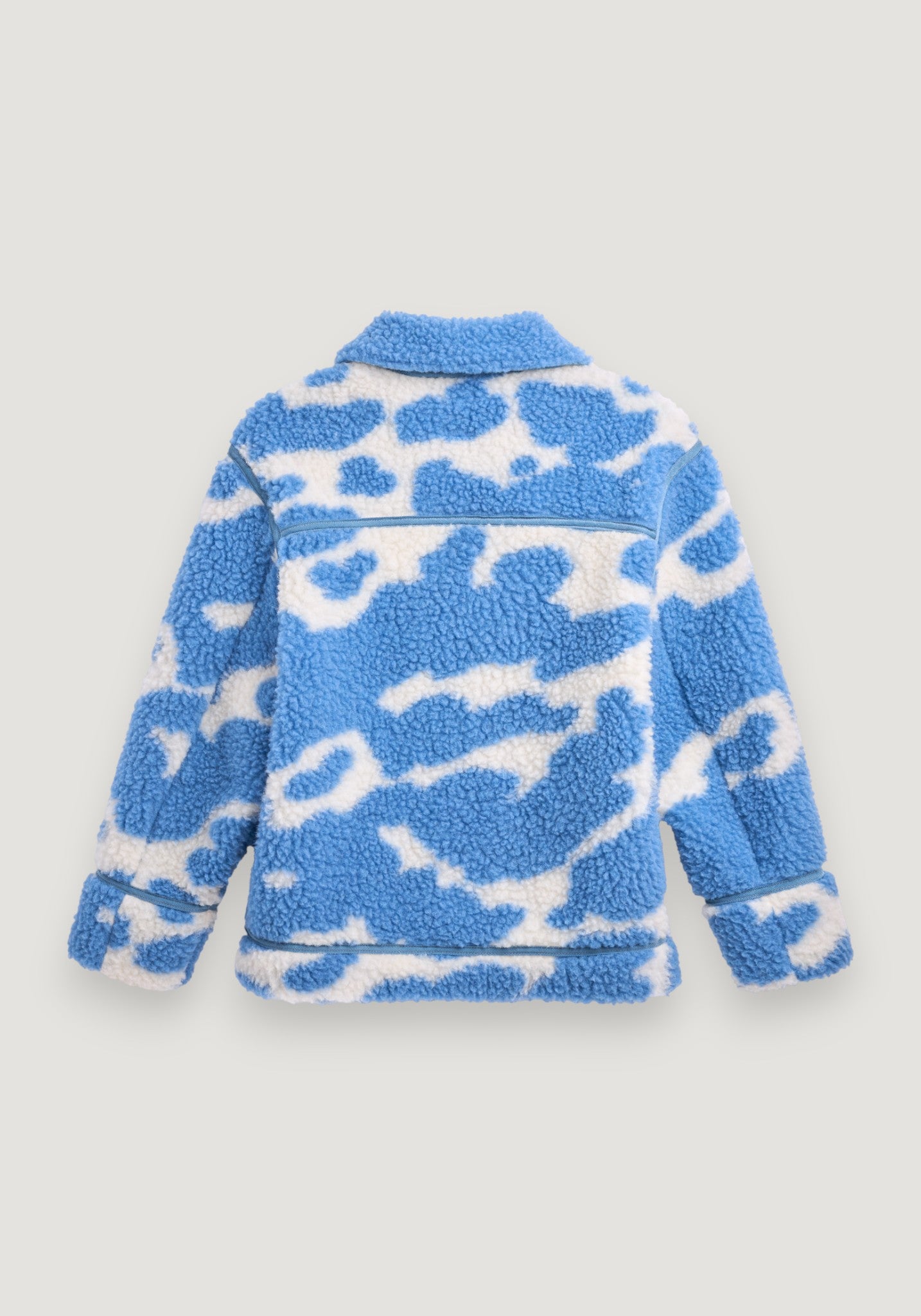 Jachetă fleece din lână merinos - Teddy Blue Cow