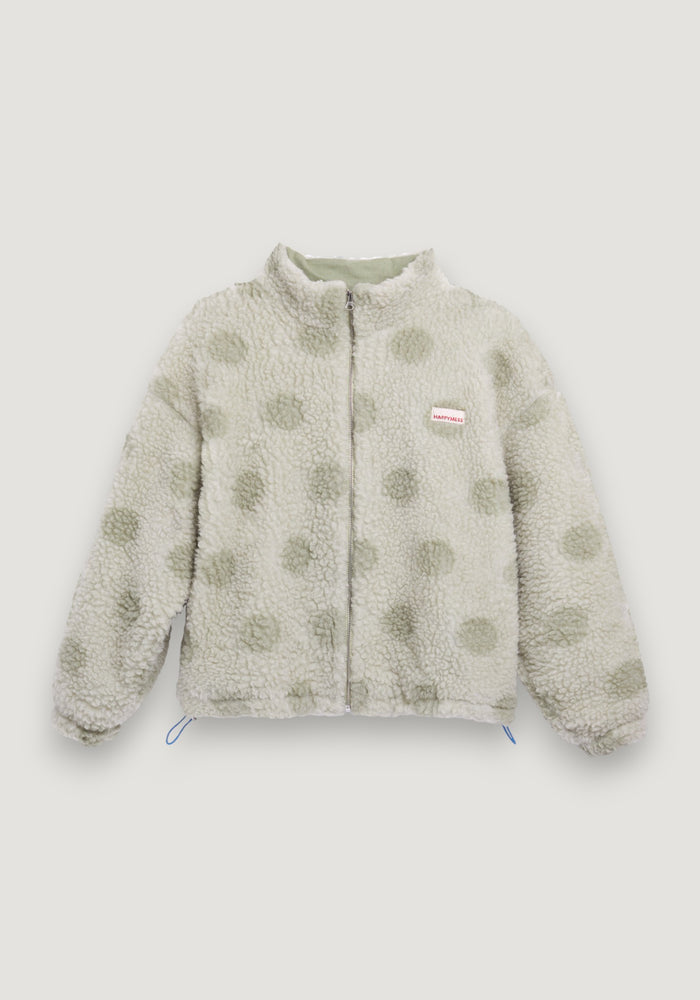 Jachetă fleece din lână merinos - Teddy Polka Dots