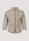 Jachetă fleece lână merinos -  Melange White