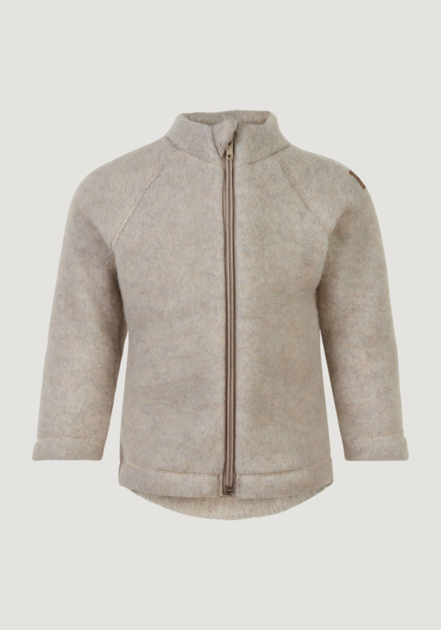Jachetă fleece lână merinos -  Melange White
